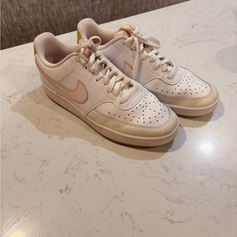 Nike Court Vision White and pink sneakers